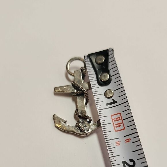 Sterling Silver Anchor Pendant 925 - Picture 3 of 4